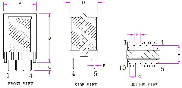 Ferrite Core Eel16 Eel19 Eel22 High Frequency Transformer for LED Driver