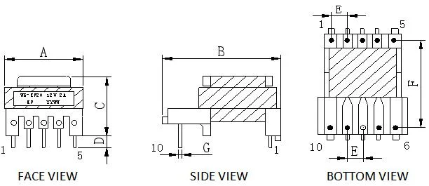 Ef Dry Type Power PCB Electronic Transformer for Automotive Air Conditioning