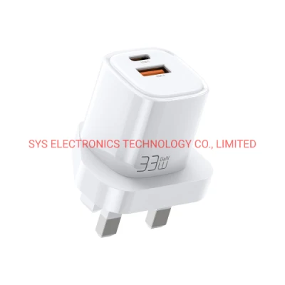 Pd 33W Power Adapter UK EU Us Charger Super Fast Wall Charger for iPhone Huawei Xiaomi